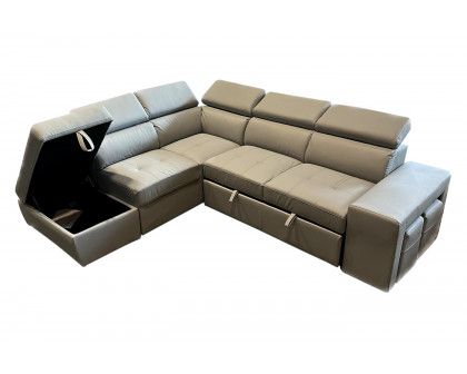 Stanza Positano Left Facing Eco Leather Sectional - Gray