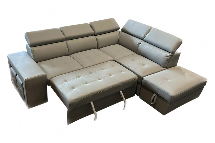 Stanza™ Positano Right Facing Eco Leather Sectional - Gray