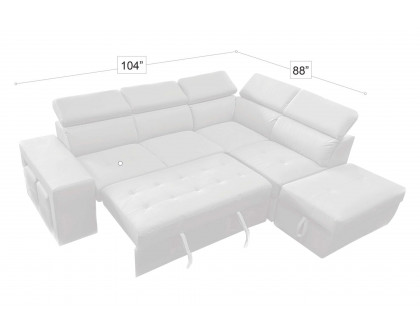 Stanza™ Positano Right Facing Eco Leather Sectional - Gray