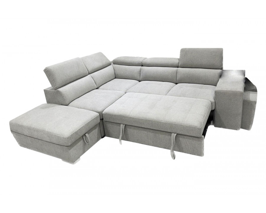 Stanza Positano Left Facing Fabric Sectional - Gray