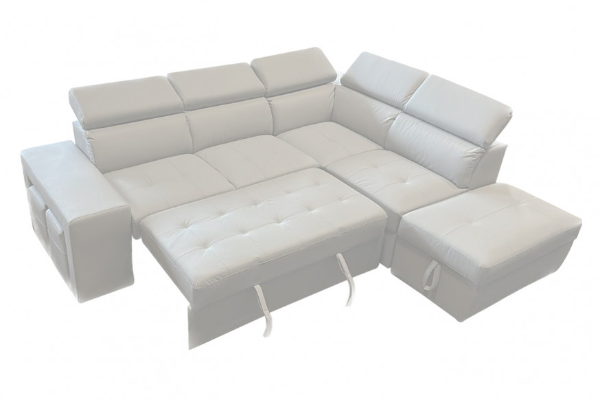 Stanza™ Positano Right Facing Eco Leather Sectional - White