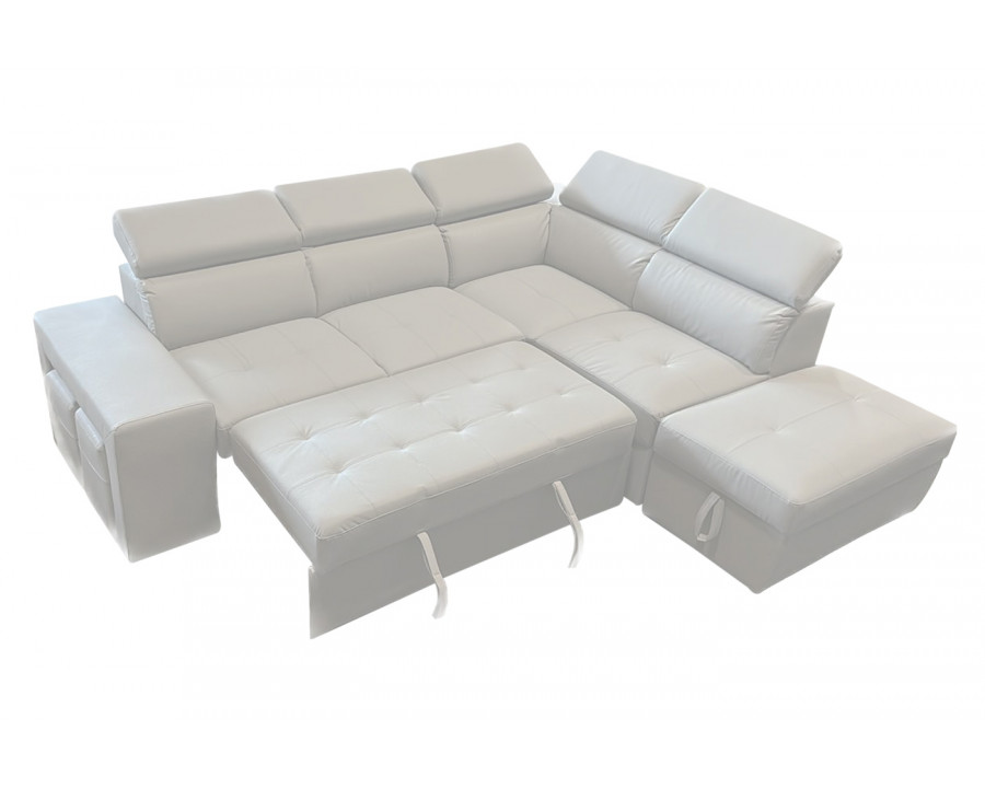 Stanza Positano Right Facing Eco Leather Sectional - White