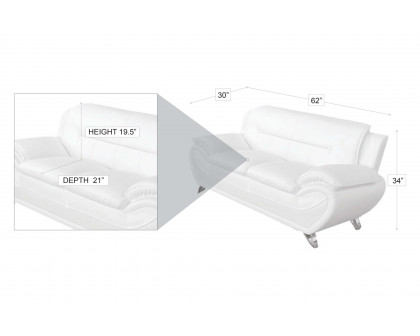 Stanza™ Venecia Living Room Set - White