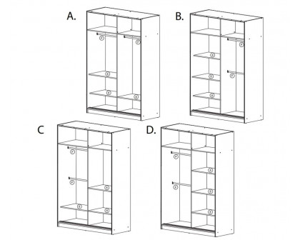 Styles Chico 59" Wardrobe - Black, Manufactured Wood