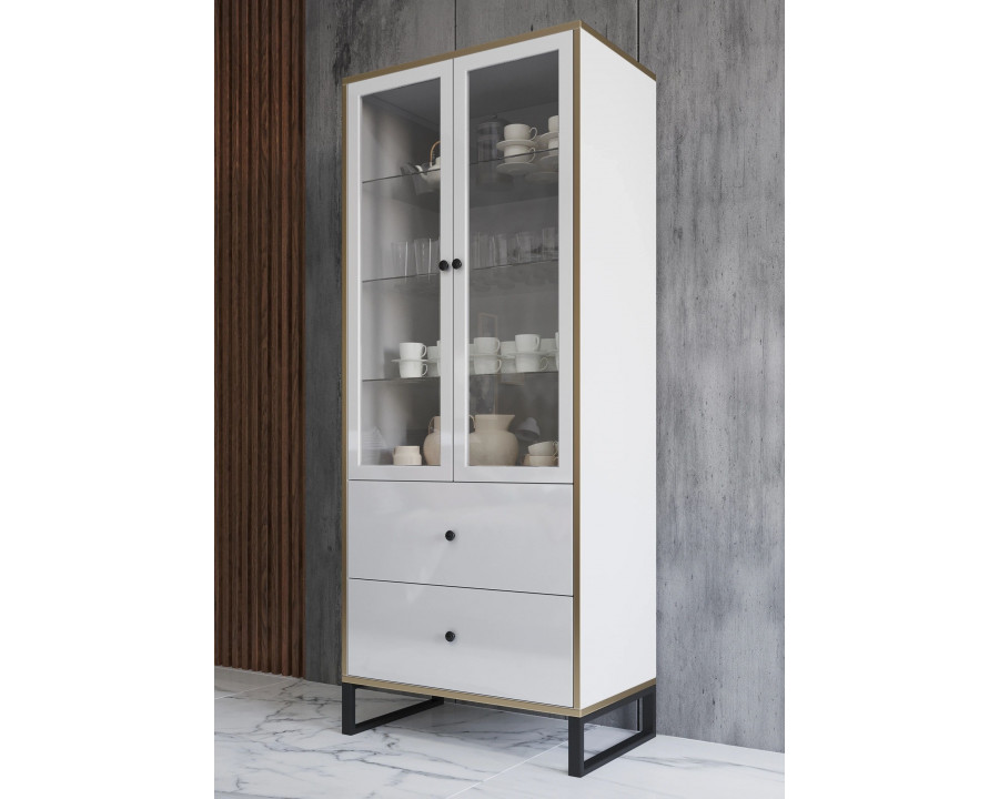 Styles Gloss Large China Cabinet - White Gloss