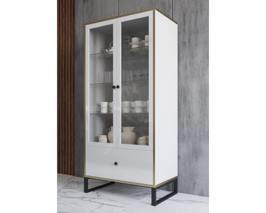 Styles Gloss Small China Cabinet - White Gloss