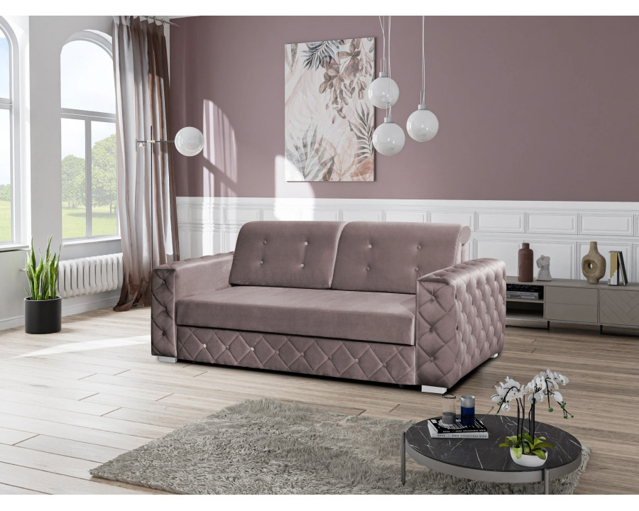 Styles - Karmen Sofa in Beige, Tufted Fabric