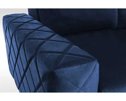 Styles Alfredo Sectional - Blue, Velvet