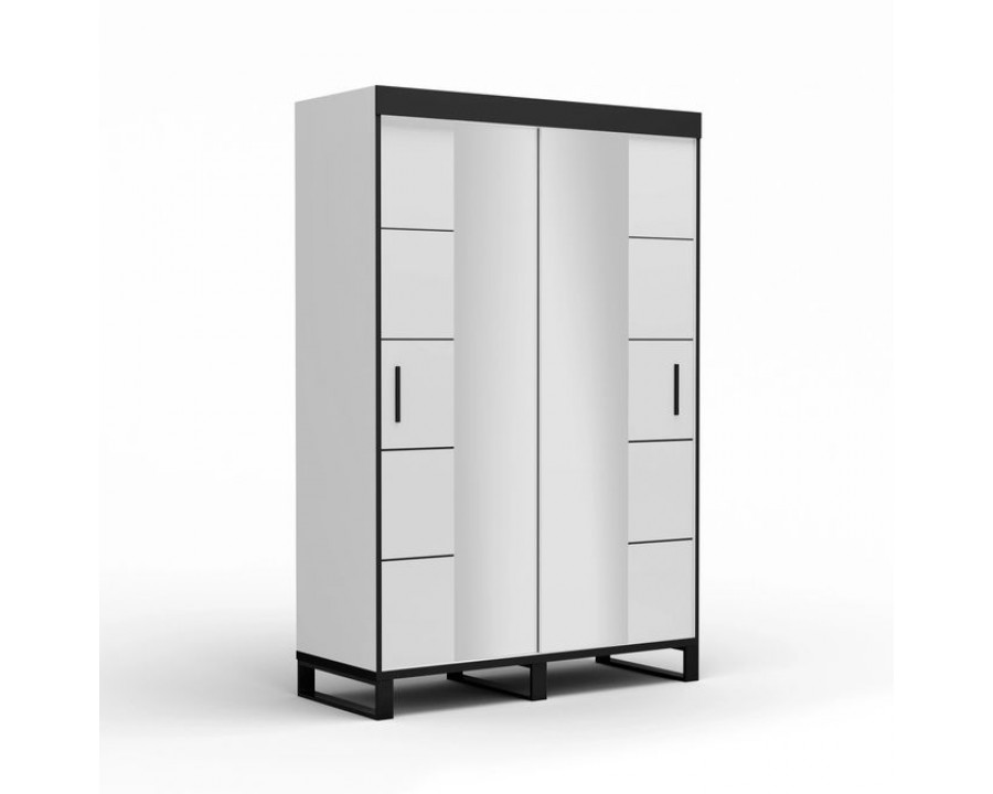 Styles Loft 59" Wardrobe - White, Manufactured Wood