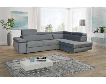 Styles Laguna Left-Facing Sectional - Gray, Microfiber/Microsuede