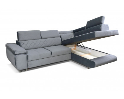 Styles Laguna Left-Facing Sectional - Gray, Microfiber/Microsuede