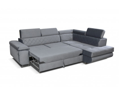 Styles Laguna Left-Facing Sectional - Gray, Microfiber/Microsuede