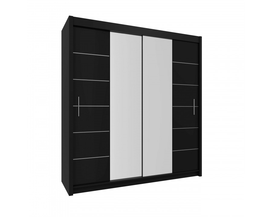 Styles - Lisbon 80" Wardrobe in Black, Manufactured Wood