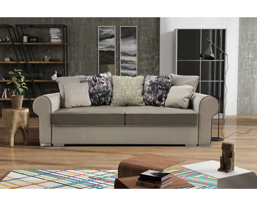 Styles - Luiza Sofa in Beige/Brown, Fabric