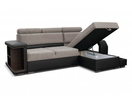 Styles Amaro Left-Facing Sectional - Beige, Fabric