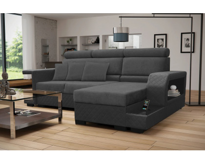 Styles Amaro Left-Facing Sectional - Gray, Fabric