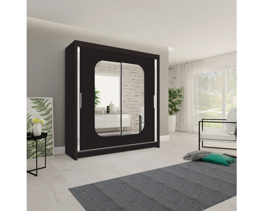 Styles Marika 47" Wardrobe - Black Gloss, Manufactured Wood