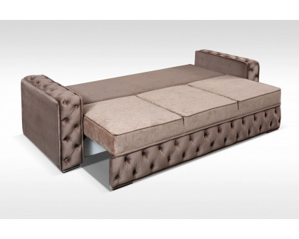 Styles Marylin Sofa - Brown, Tufted Fabric