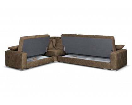 Styles Norman Sectional - Brown, Fabric