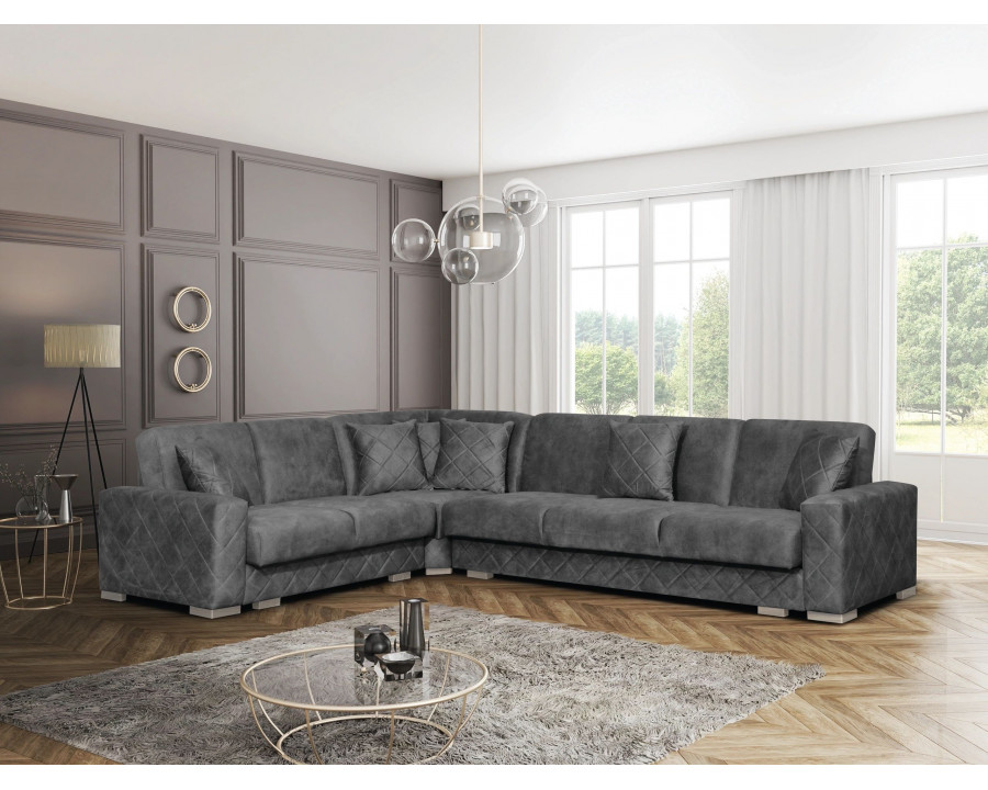 Styles Norman Sectional - Gray, Fabric