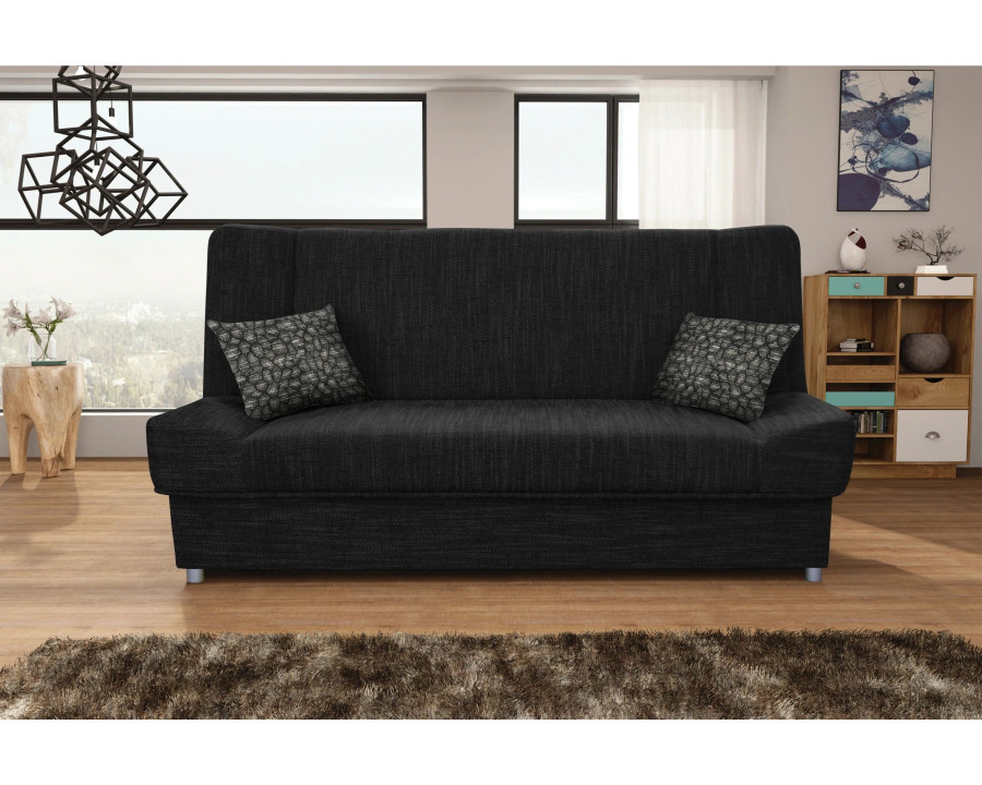 Styles Natalia Sofa - Black, Microfiber, Cotton Twill