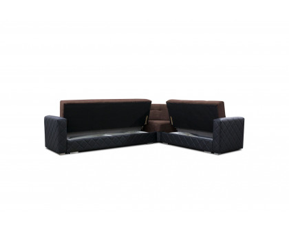 Styles Porto Sectional - Brown, Fabric