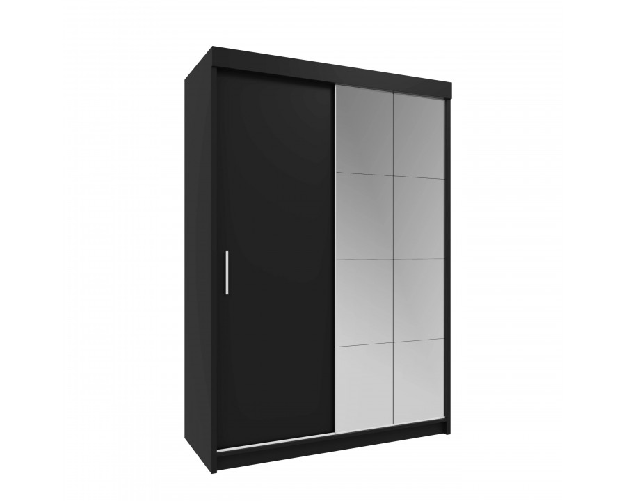 Styles Peso 59" Wardrobe - Black, Manufactured Wood