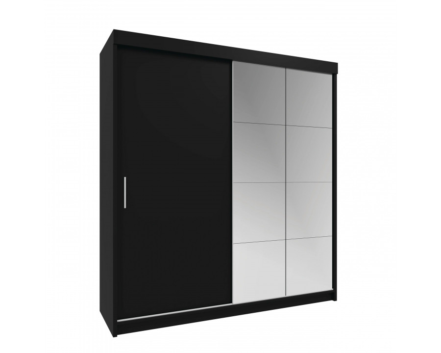 Styles Peso 79" Wardrobe - Black, Manufactured Wood