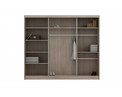 Styles Peso 99" Wardrobe - Gray, Manufactured Wood