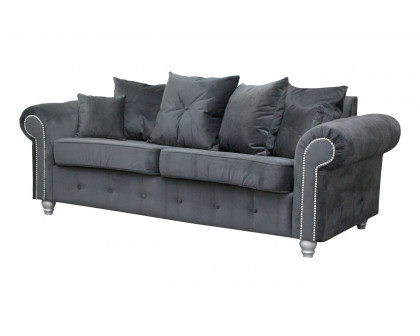 Styles - Ashley Sofa and Loveseat Set in Gray, Velvet