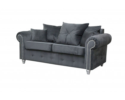 Styles - Ashley Sofa and Loveseat Set in Gray, Velvet