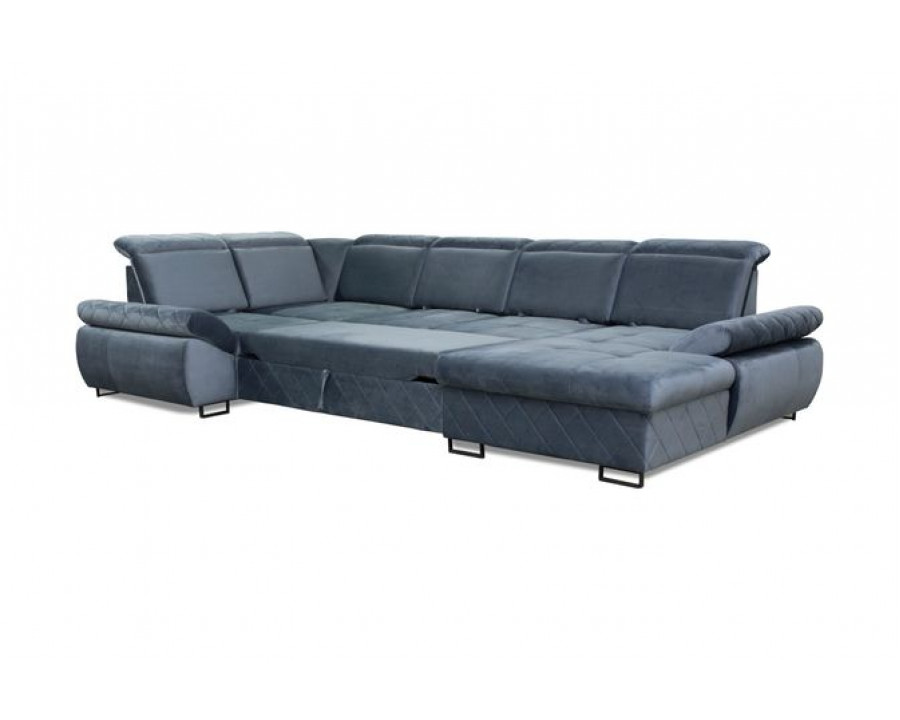 Styles Selly Left-Facing Sectional - Blue, Fabric