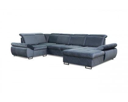 Styles Selly Left-Facing Sectional - Blue, Fabric