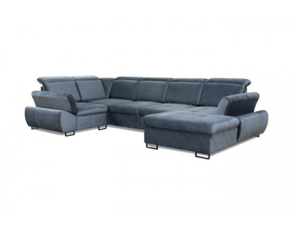 Styles Selly Left-Facing Sectional - Blue, Fabric