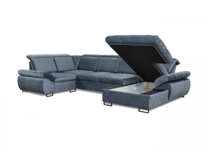 Styles Selly Left-Facing Sectional - Blue, Fabric