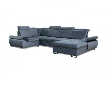 Styles Selly Left-Facing Sectional - Blue, Fabric