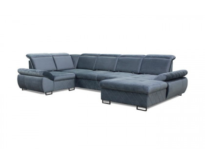 Styles Selly Left-Facing Sectional - Blue, Fabric