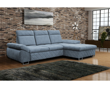 Styles Selly Mini Left-Facing Sectional - Blue, Fabric