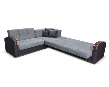 Styles Samantha Sectional - Gray, Microfiber/Microsuede