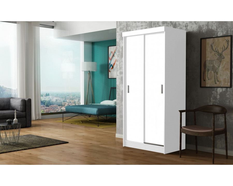 Styles - Simple 36" Wardrobe in White, Manufactured Wood