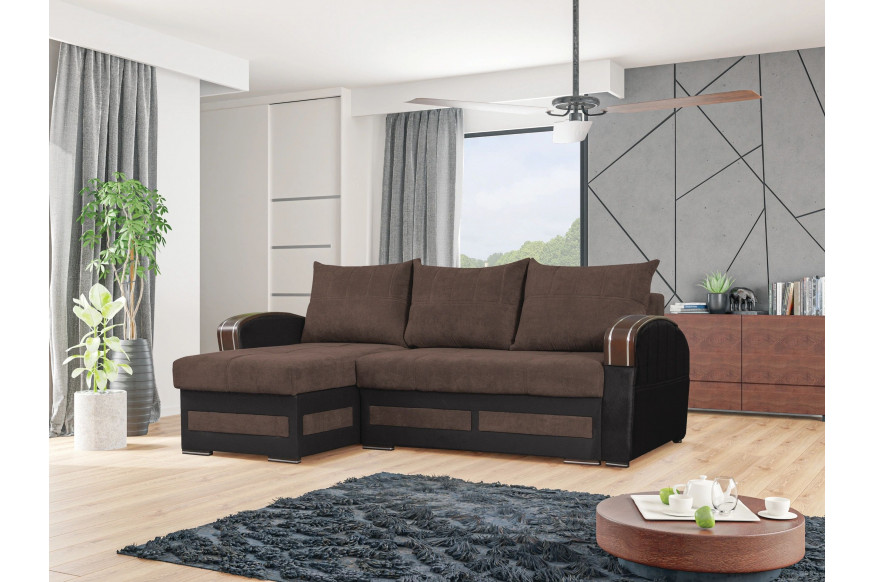 Styles™ Tommy Sectional - Brown, Velvet