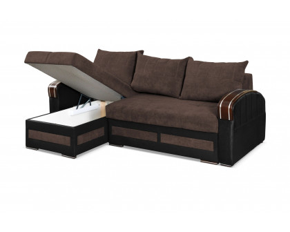 Styles™ Tommy Sectional - Brown, Velvet