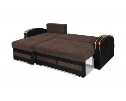 Styles™ Tommy Sectional - Brown, Velvet