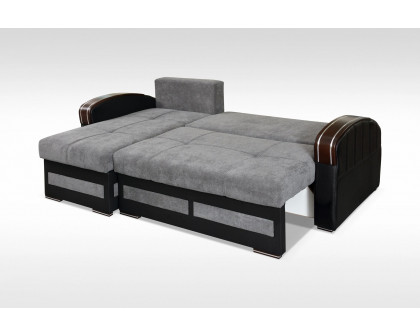 Styles Tommy Sectional - Gray, Velvet