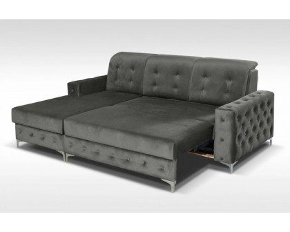 Styles - Verso Mini Sectional in Gray, Velvet