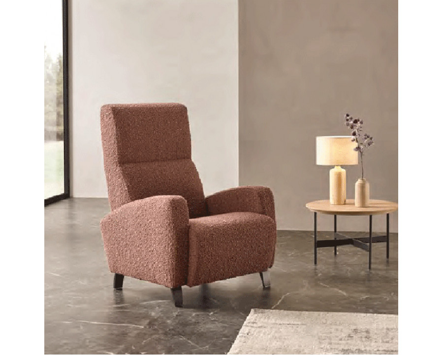 Suinta - Loria Solid Print Armchair in Fabric, Rolled/Round Arms