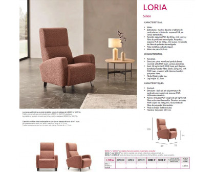 Suinta - Loria Solid Print Armchair in Fabric, Rolled/Round Arms