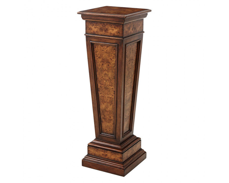 Theodore Alexander - The Burl Pedestal Column in Baveno Walnut, Poplar Burl Veneer/Acacia