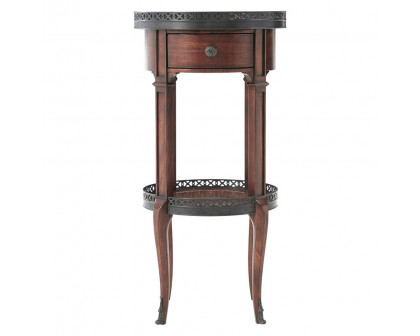 Theodore Alexander Walnut Circle Accent Table