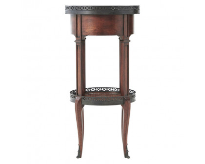 Theodore Alexander Walnut Circle Accent Table